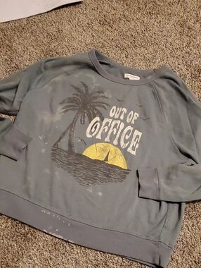 Out of Office Graphic Sweatshirt - Slate Blue & Yellow
